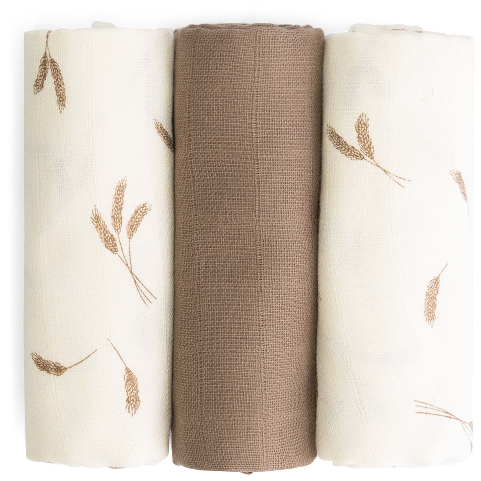 Prénatal hydrofiele luiers 3 stuks  taupe