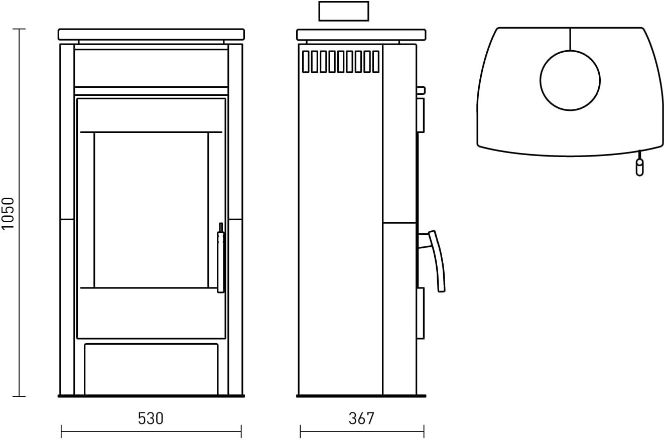 Fireplace Kaminofen Santiago 530mm 367mm 1050mm 111kg