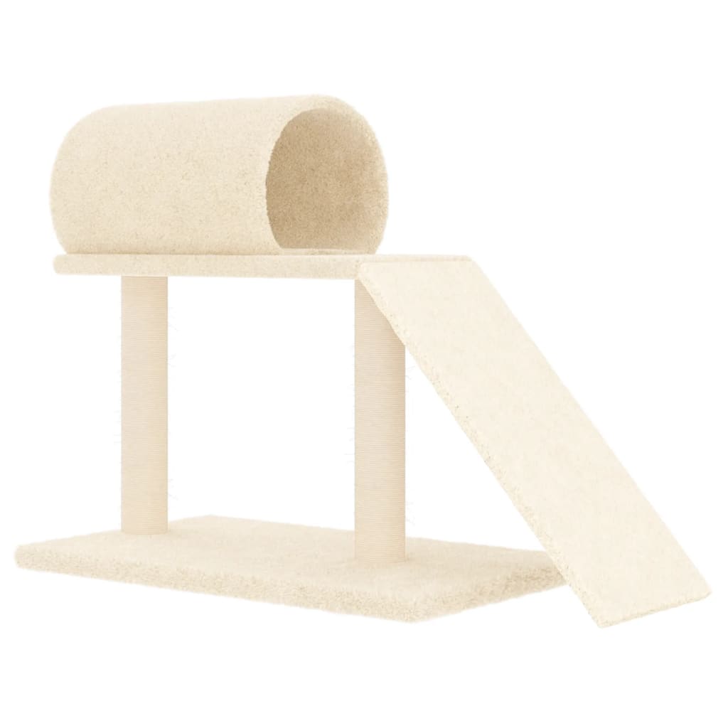 Arranhador para Gatos vidaXL com Túnel e Escada, Creme, 55,5 cm