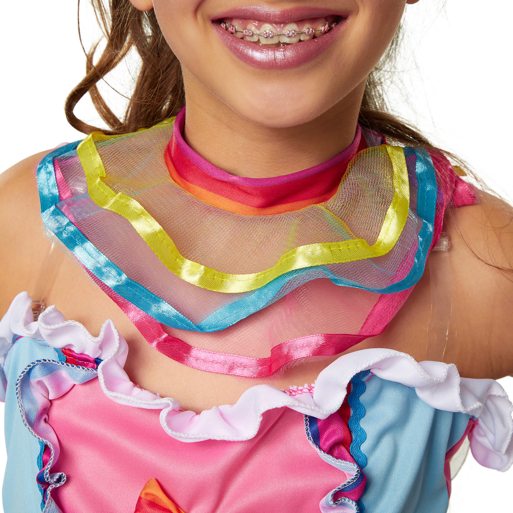tectake® Mädchenkostüm Neon Regenbogen Girl