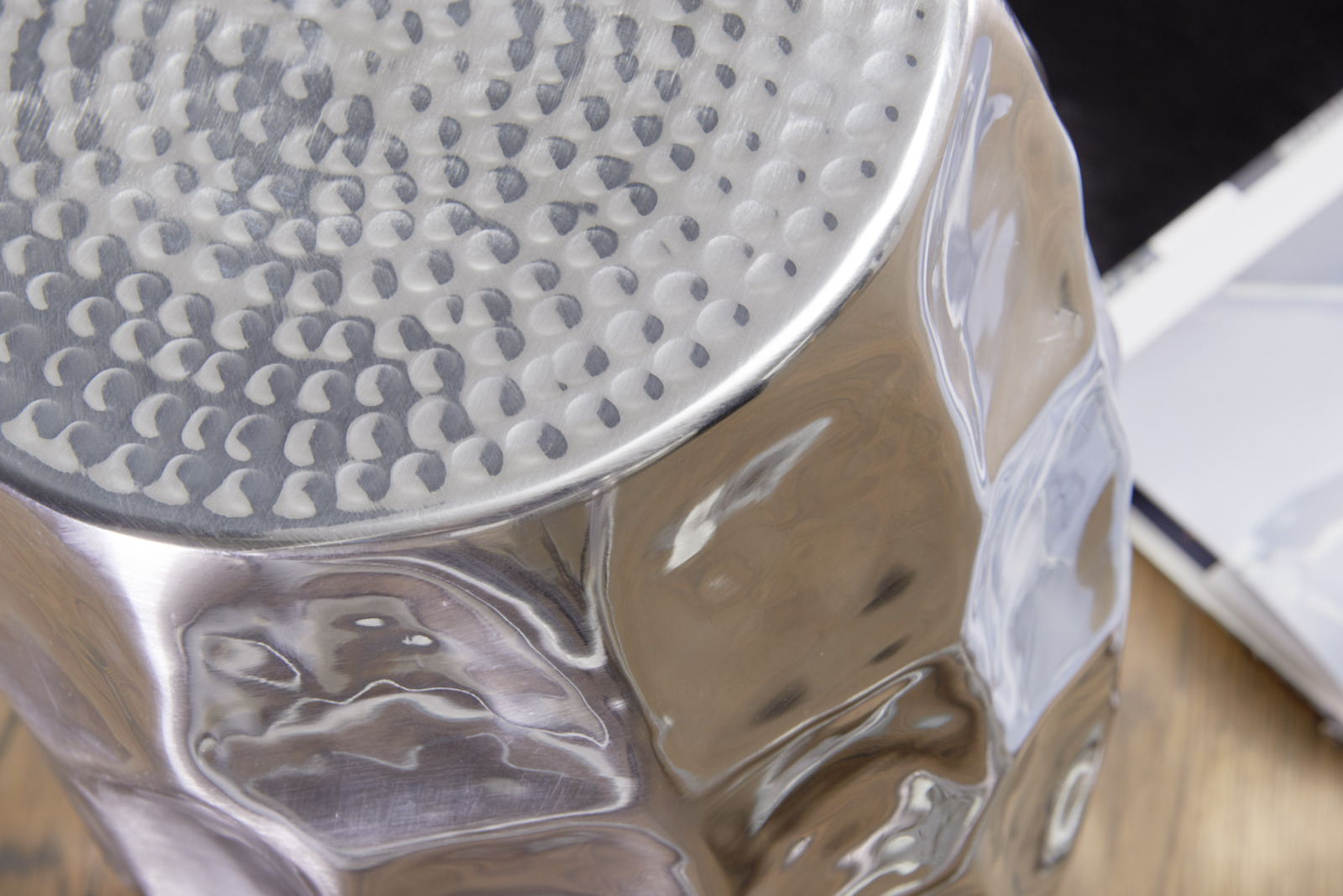 Beistelltisch - silberfarben - Aluminium - 47 cm hoch