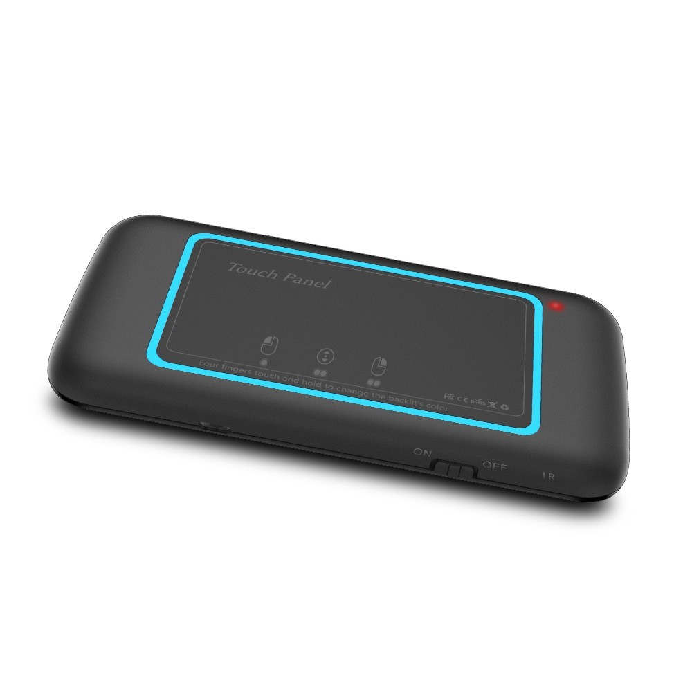 (145x129mm) Beleuchtete 2.4 GHz Universal Wireless Funk Mini Tastatur mit Touchpad für Smart TV Box / PC / Laptop - Schwarz