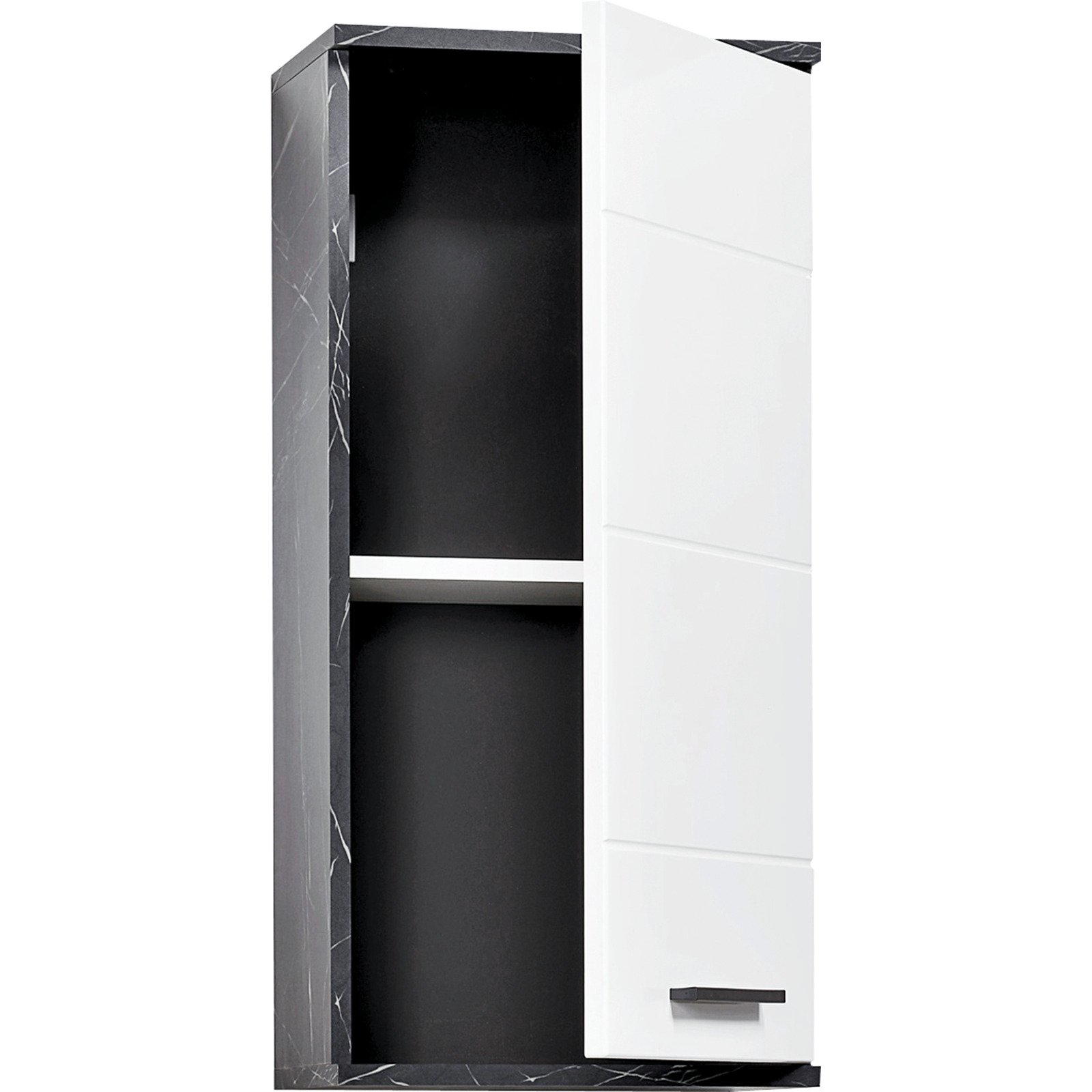 Badhängeschrank Bergen Marmor-Optik schwarz-weiss 35 x 74 x 22 cm