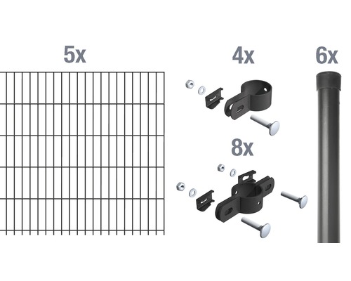 Enkelstaafmat basisset ALBERTS 1000 x 75 cm antraciet