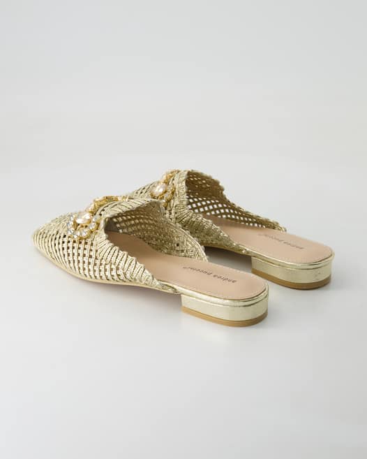Andrea Puccini AP 23008-A1 Pantoletten in Gold