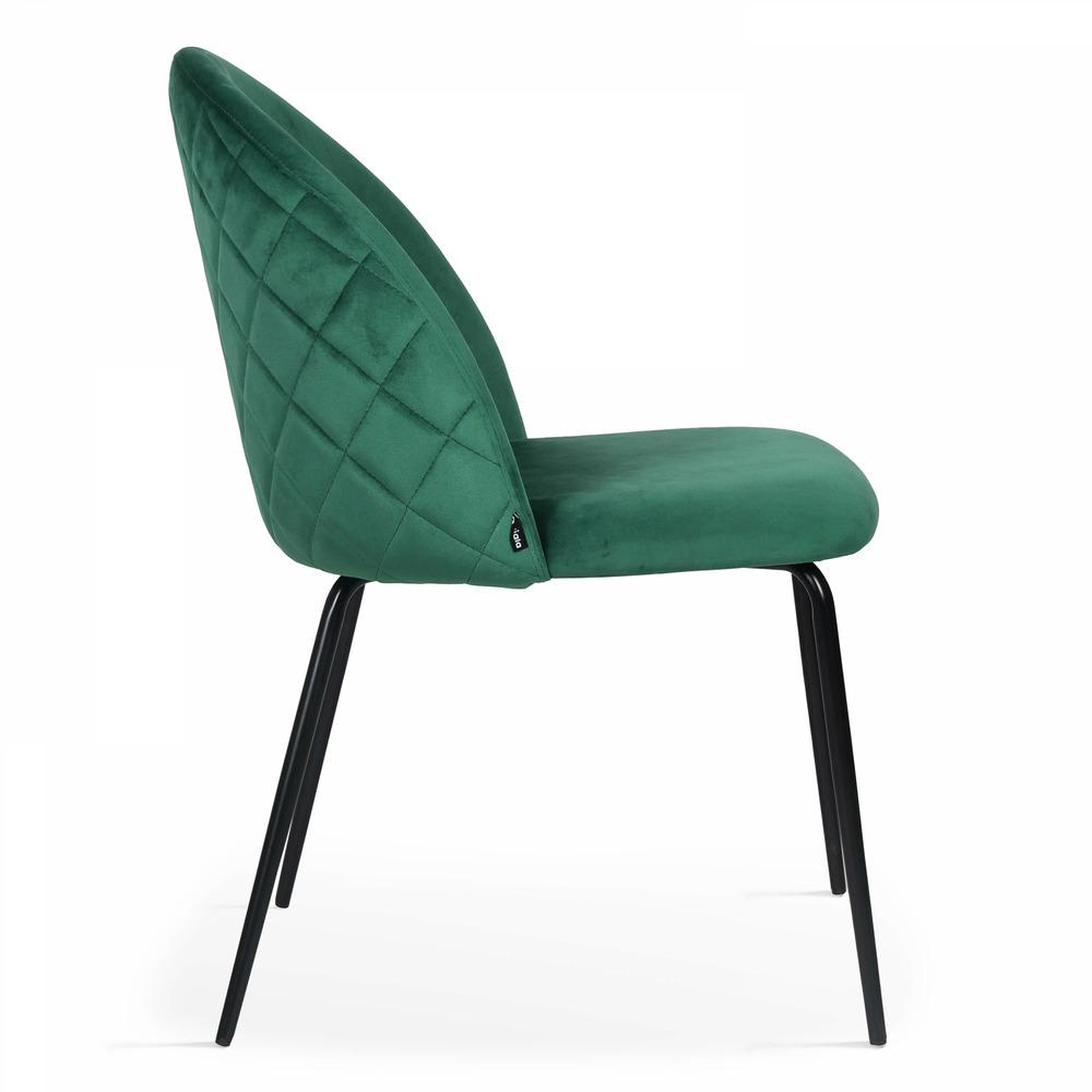 Lot de 4 chaises en velours vert foncé
