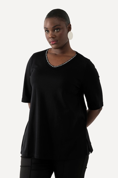 T-Shirt, A-Linie, V-Ausschnitt, Halbarm, Pima Cotton