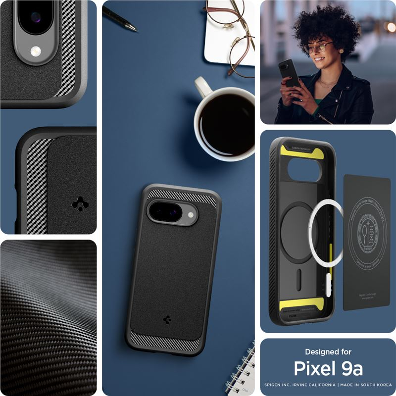 Google Pixel 9a Rugged Armor Case Hülle MagSafe-Modul (ACS09041) - Schwarz (Matt)