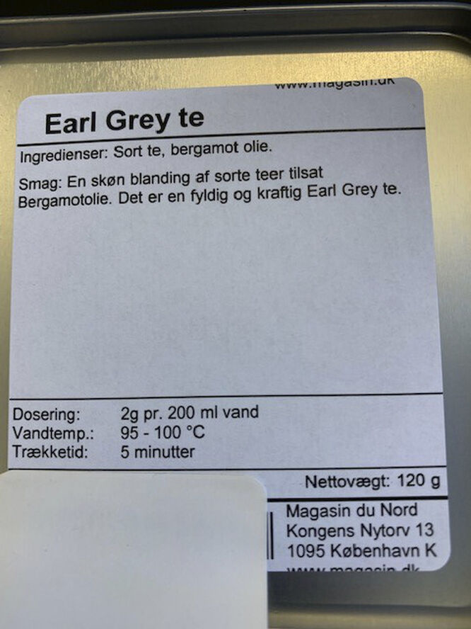 Magasin Mad&Vin Magasin Earl Grey te 120g Sølv