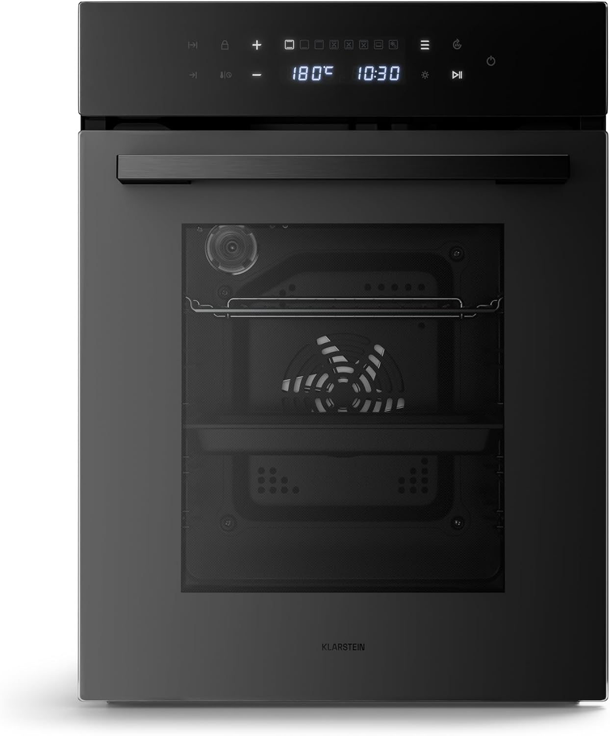 Klarstein Velaire Einbaubackofen 45 cm - 49L, 10 Betriebsmodi, Energieeffizienz A, Touch-Steuerung, Timer, Kindersicherung, Einbauofen ohne Kochfeld