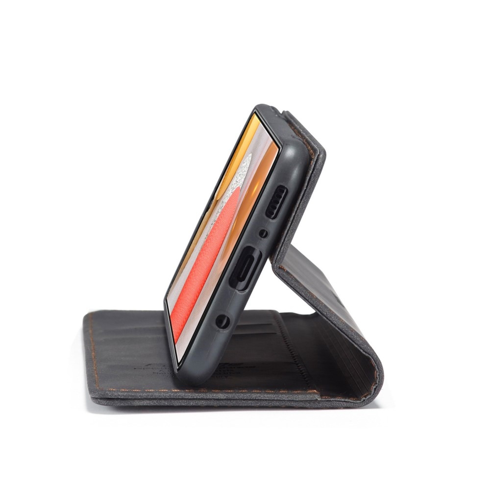 Samsung Galaxy S21 5G Leder Tasche Flip Wallet Etui mit Kartenfächern - Schwarz