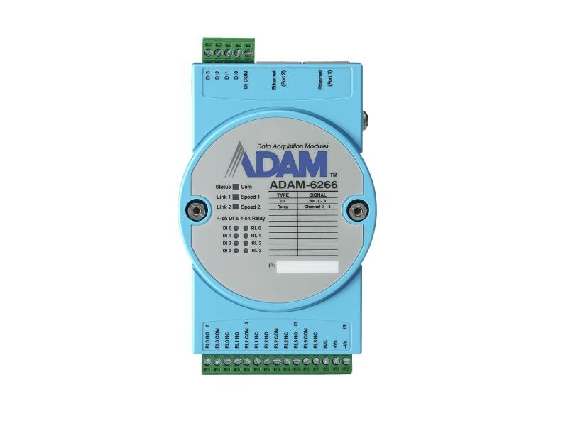Advantech Smart I/O Modul ADAM-6266-B 4-CH Relay Output Modbus TCP Module mit 4-CH DI, verkettbar