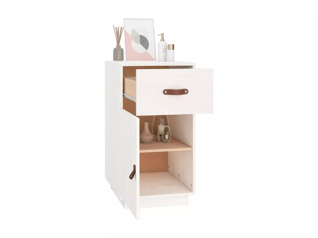Armoire de bureau Blanc 40x50x75 cm Bois massif de pin