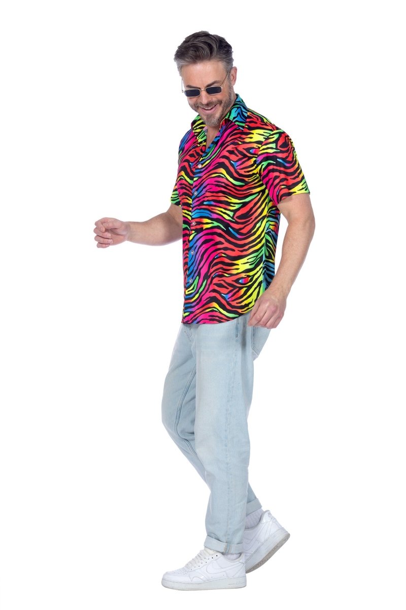 Zebra Blouse Neon Roze Heren