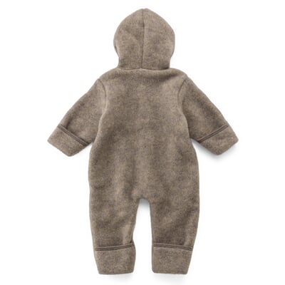 Kinder-Overall Schurwollfleece, Braunmelange