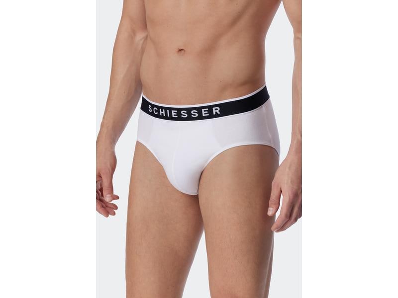 SCHIESSER Slip Herren 3-er Pack, Weiss, S Weisse Herren-Rio-Slips