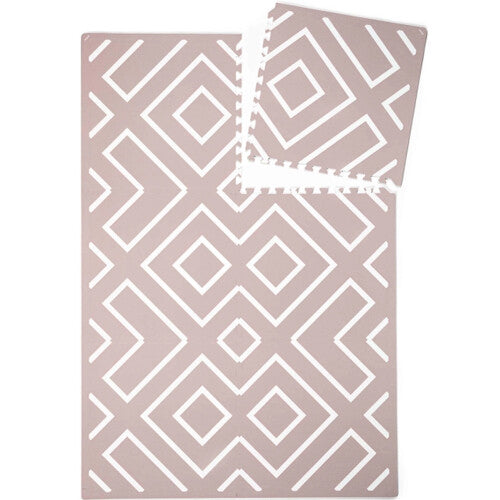 Eeveve foam speelmat 180x120 cm - modern blocks - oud roze