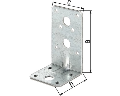 Zware hoekbeugel met groef, 70 x 70 x 55 mm, roestvrij staal, 1 stuk
