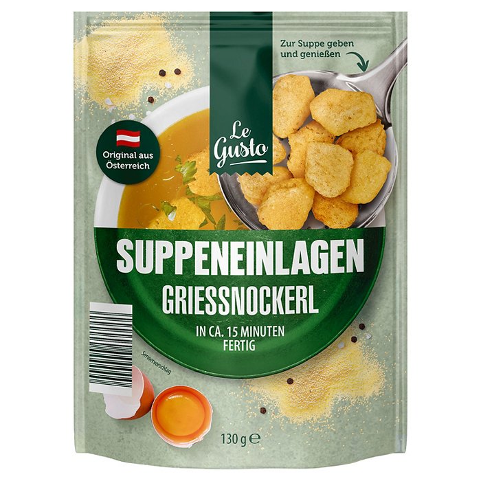LE GUSTO Suppeneinlage 130 g, Grießnockerln