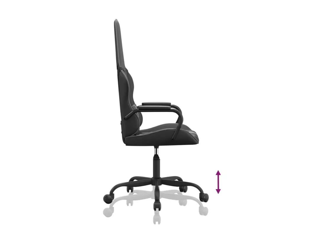 Chaise de jeu Noir et gris Similicuir