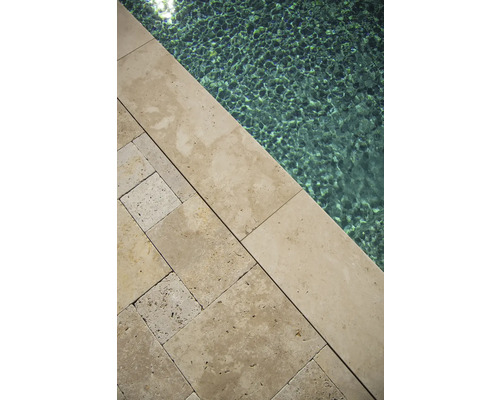 FLAIRSTONE Natuursteen Terrasplaat Bari Travertin Romeins Patroon Set = 1,48 m²