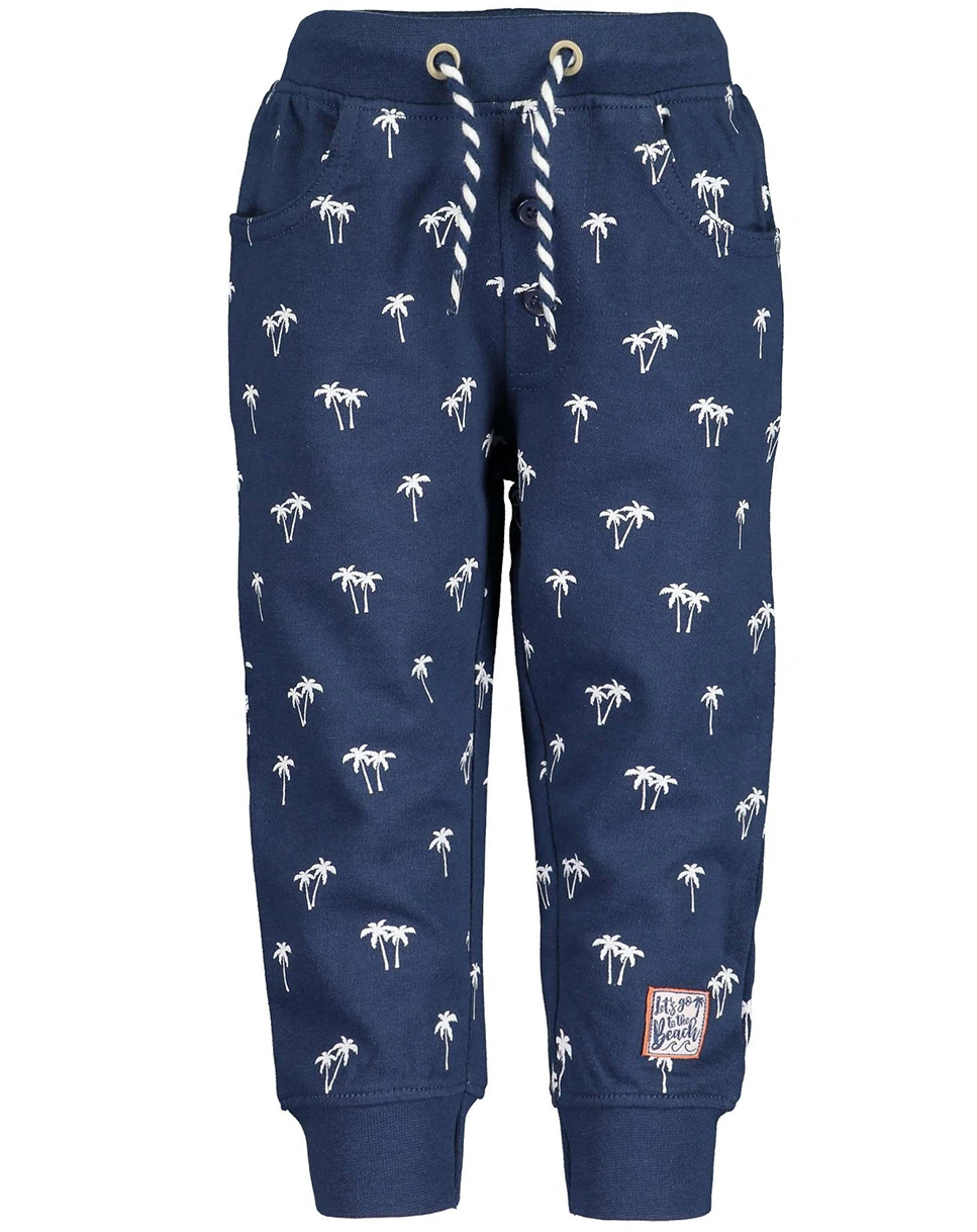 Sweathose PALMS AOP in jeansblau