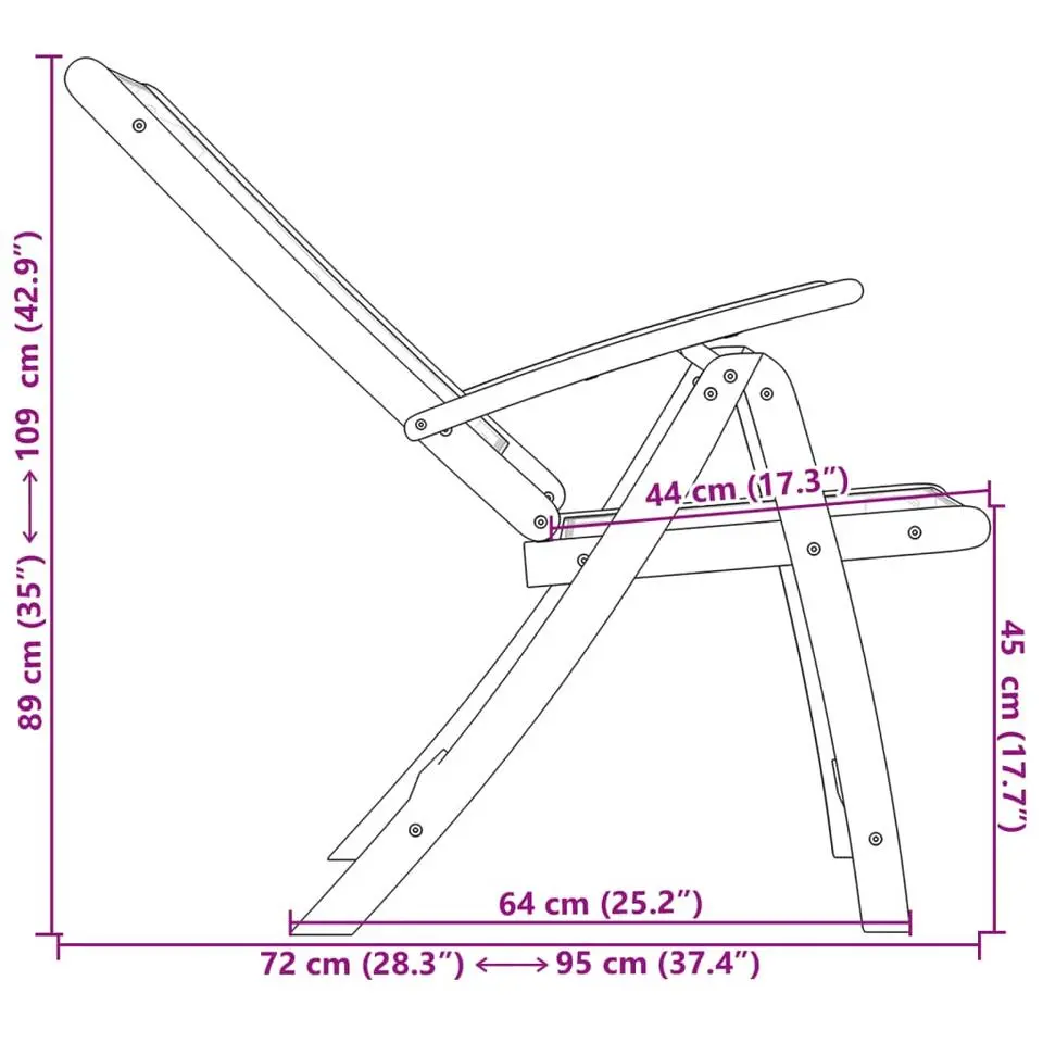 vidaXL - Inklapbare tuinstoelen - Bruin - Acaciahout - 2 stuks