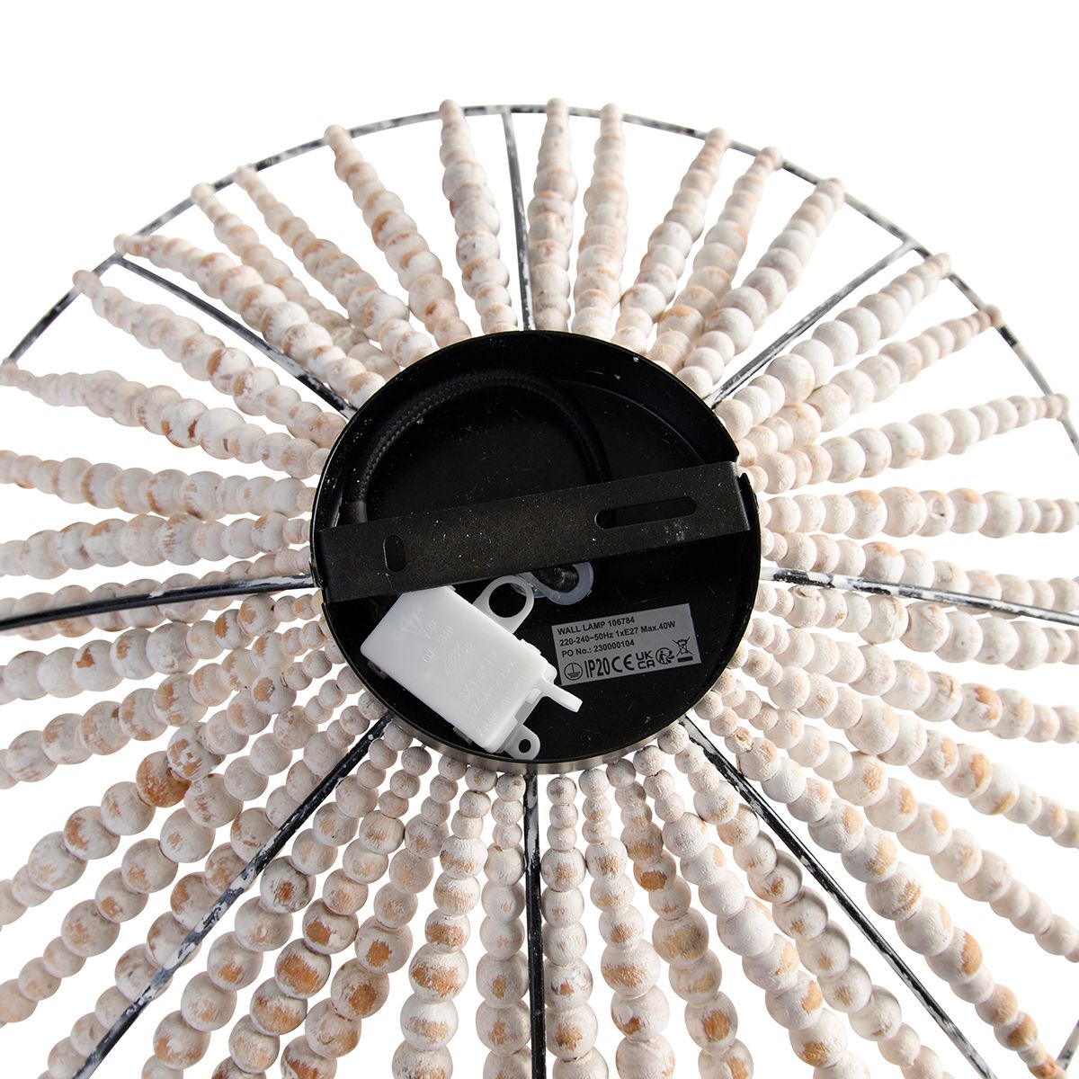 Oosterse wandlamp beige met kralen - Moti