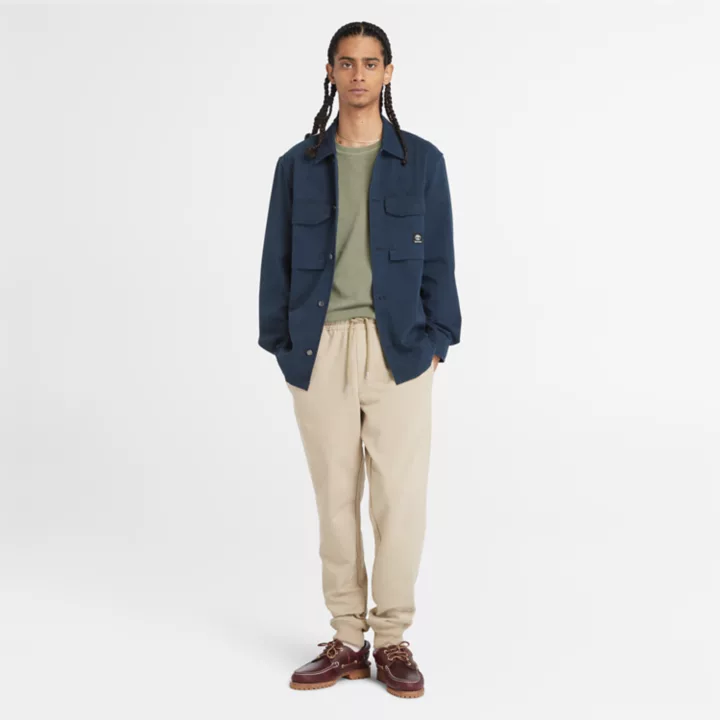 Pantalon de survêtement à envers bouclé pour homme en beige