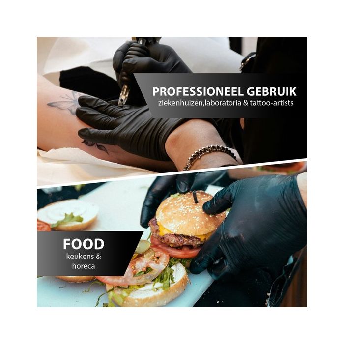 1000st Handschoenen soft nitril Medium ongepoederd zwart