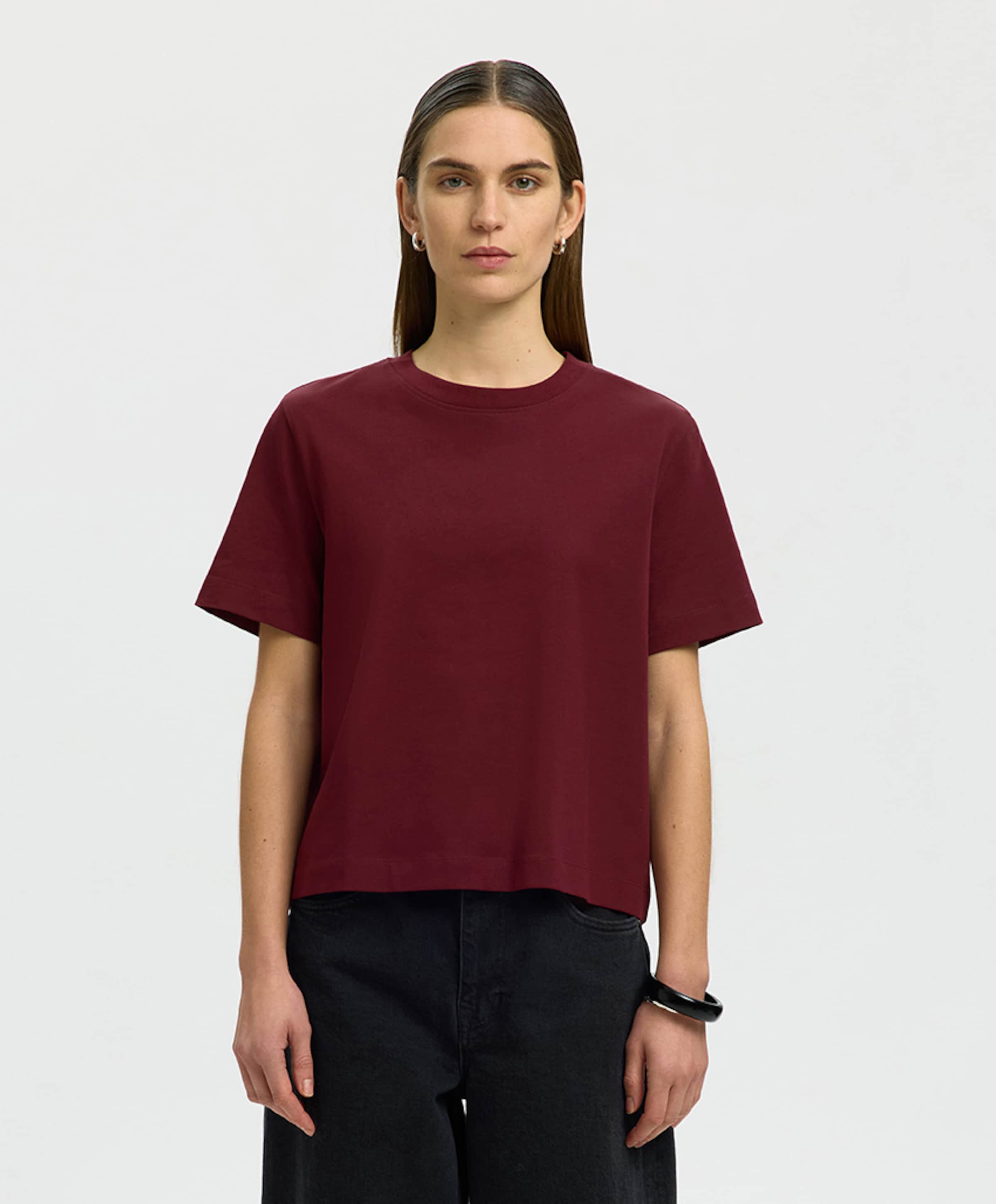 Selected Dames T-shirt bordeaux