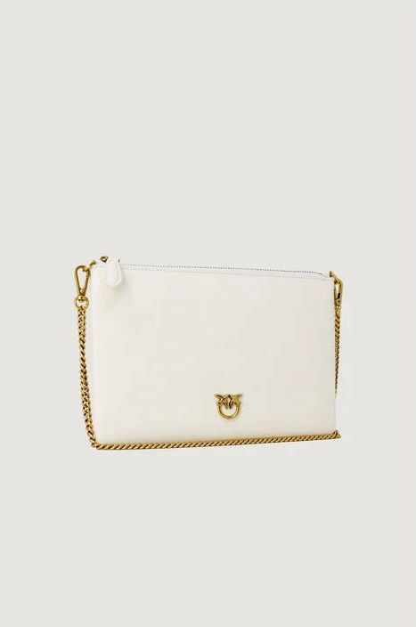 PINKO - Flat Classic - Schoudertas - White - Buitenkant Cowhide