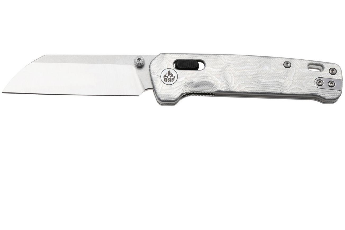 QSP Knife Penguin Glyde QS130GL-G1 Two-Tone 14C28N, Aluminium Foil G10, zakmes