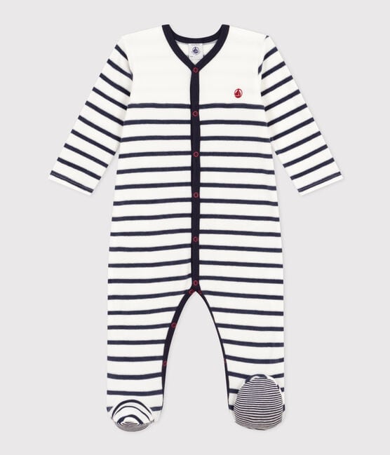 Pyjama bébé rayé en velours
