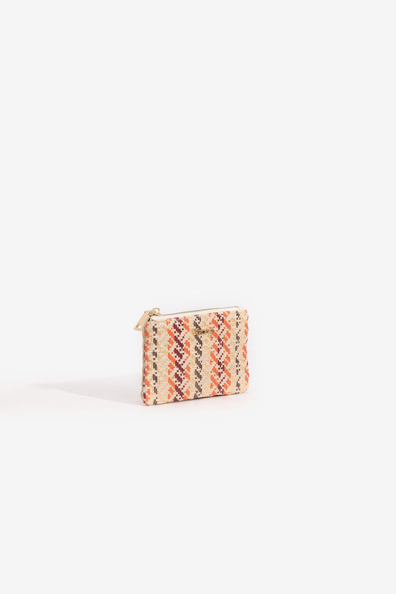Bolsa de ráfia multicolorida - laranja