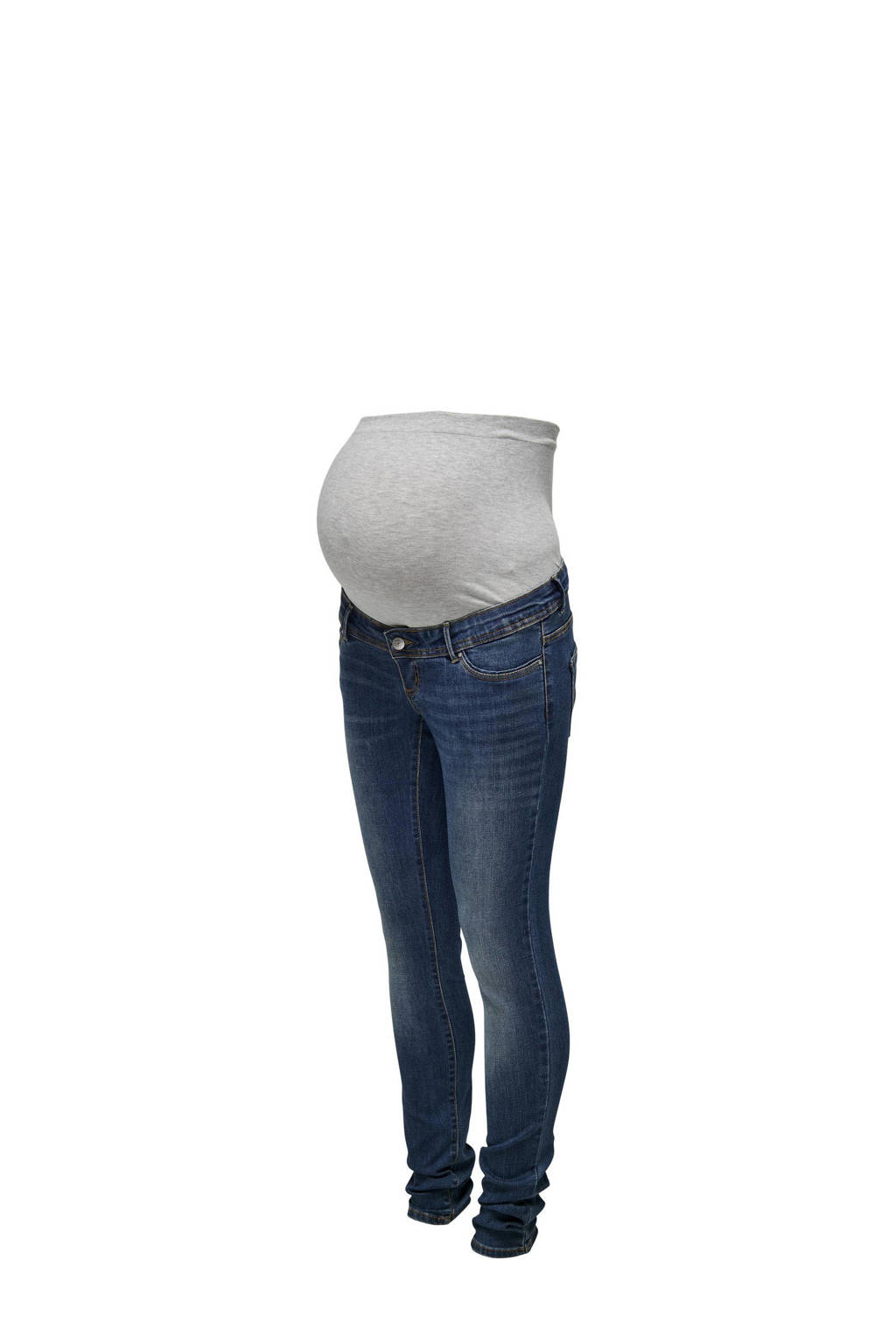 ONLY MATERNITY skinny zwangerschapsjeans OLMWAUW dark blue denim