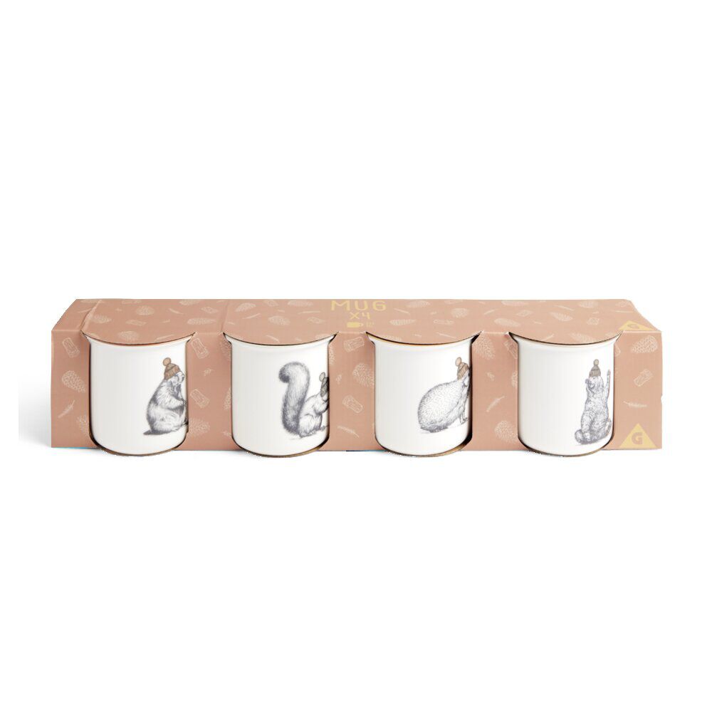 Lot de 4 mugs animaux 33,5cl