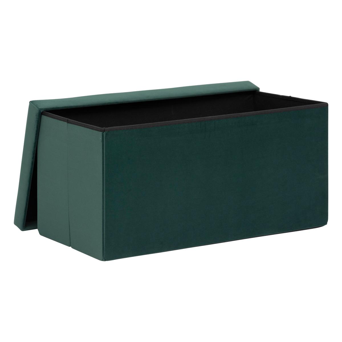 POUF PLIANT DOUBLE TESS VELOURS VERT CEDRE
