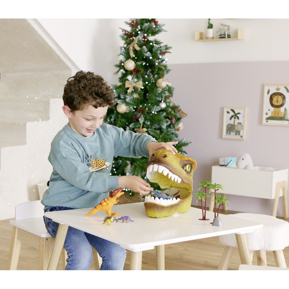 Tête de dinosaure + 20 figurines