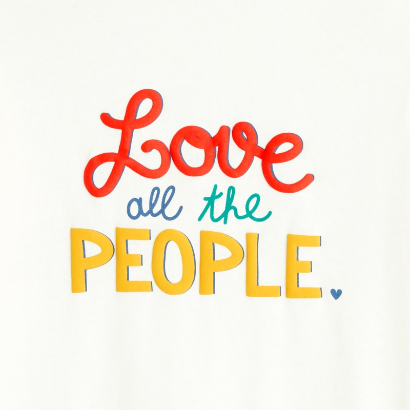 T-shirt à message love blanc fille