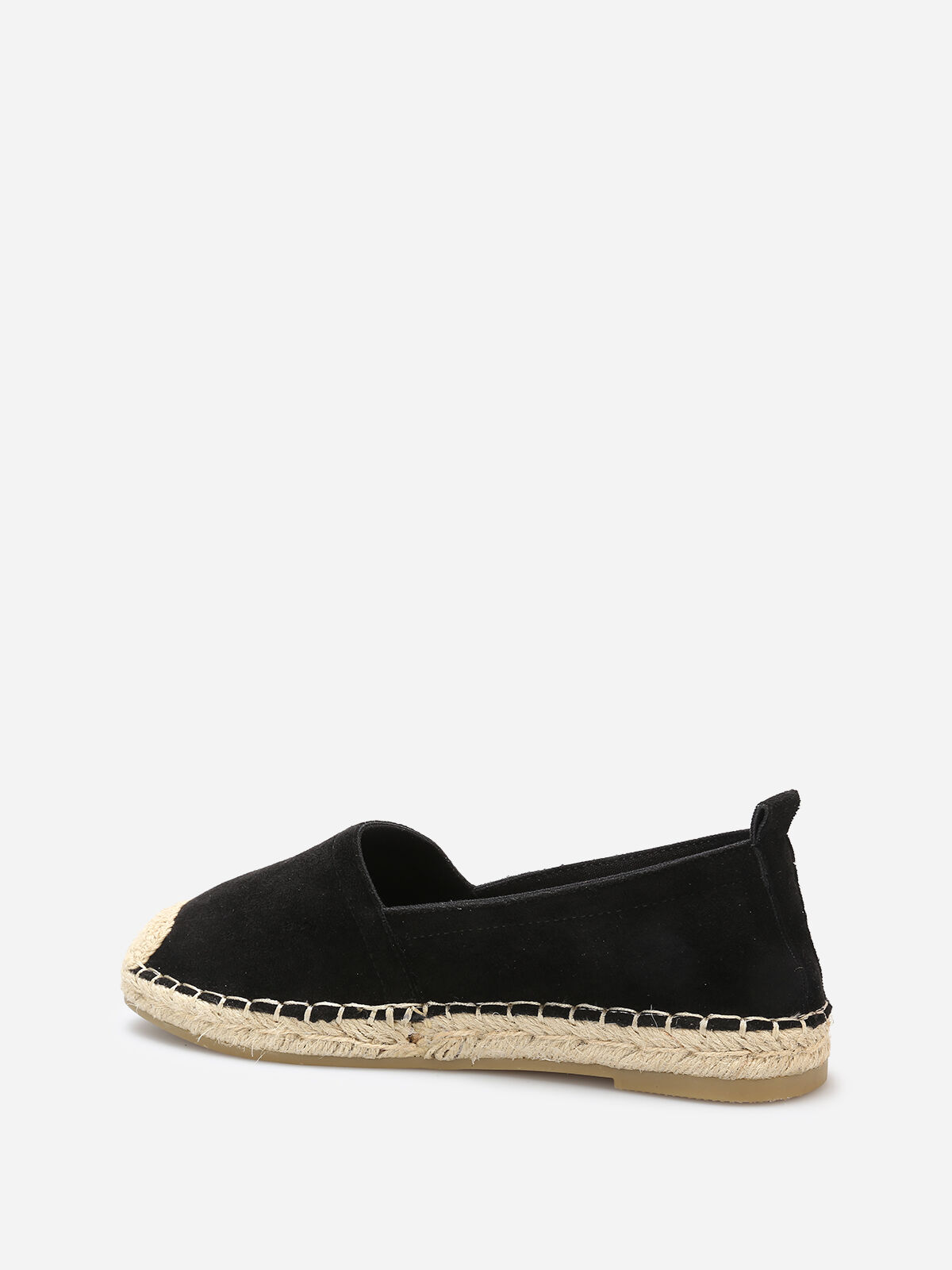 Espadrilles en suédine à bout carré- Noir