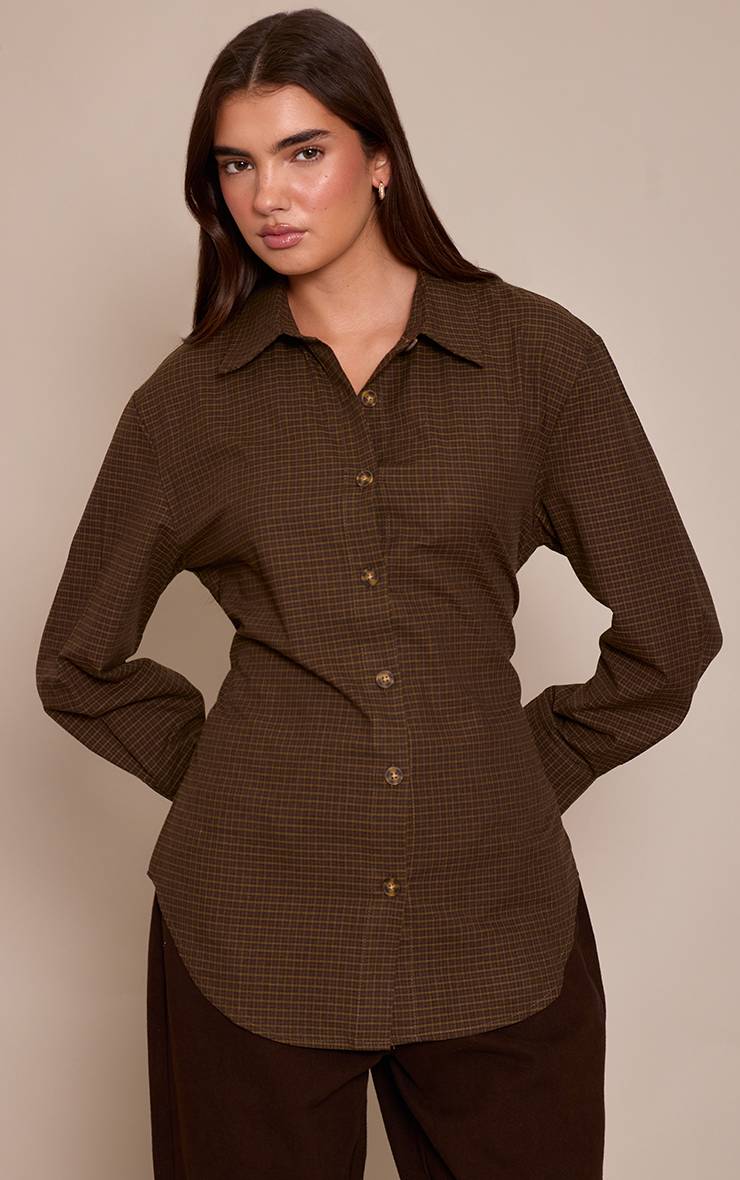 Vert Chemise Cintrée À Dos Noué Et Poignets Profonds