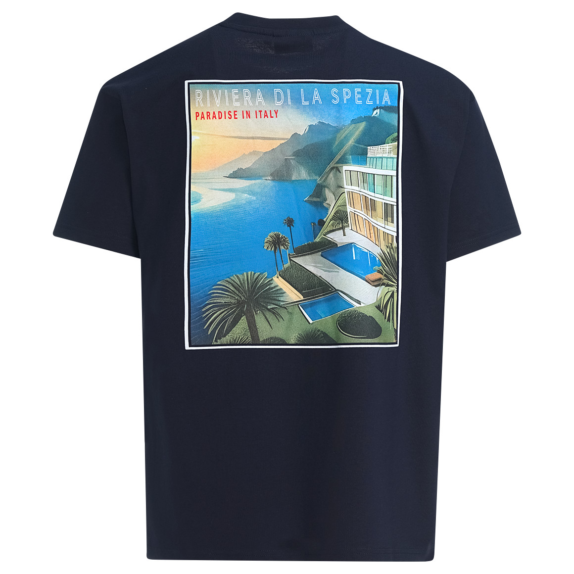 Jonas Nielsen Herren T-Shirt mit Backprint dunkelblau