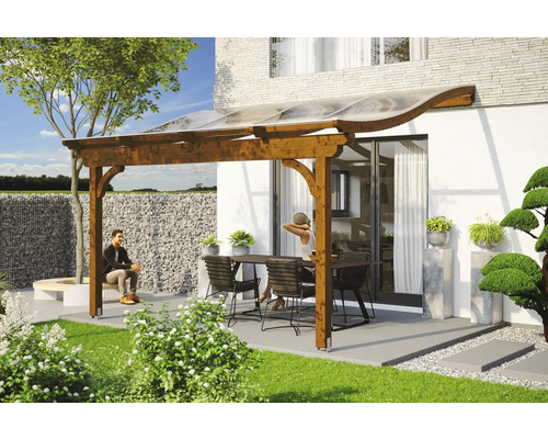 SKAN HOLZ Verona terrasoverkapping 434x239 cm notenhout