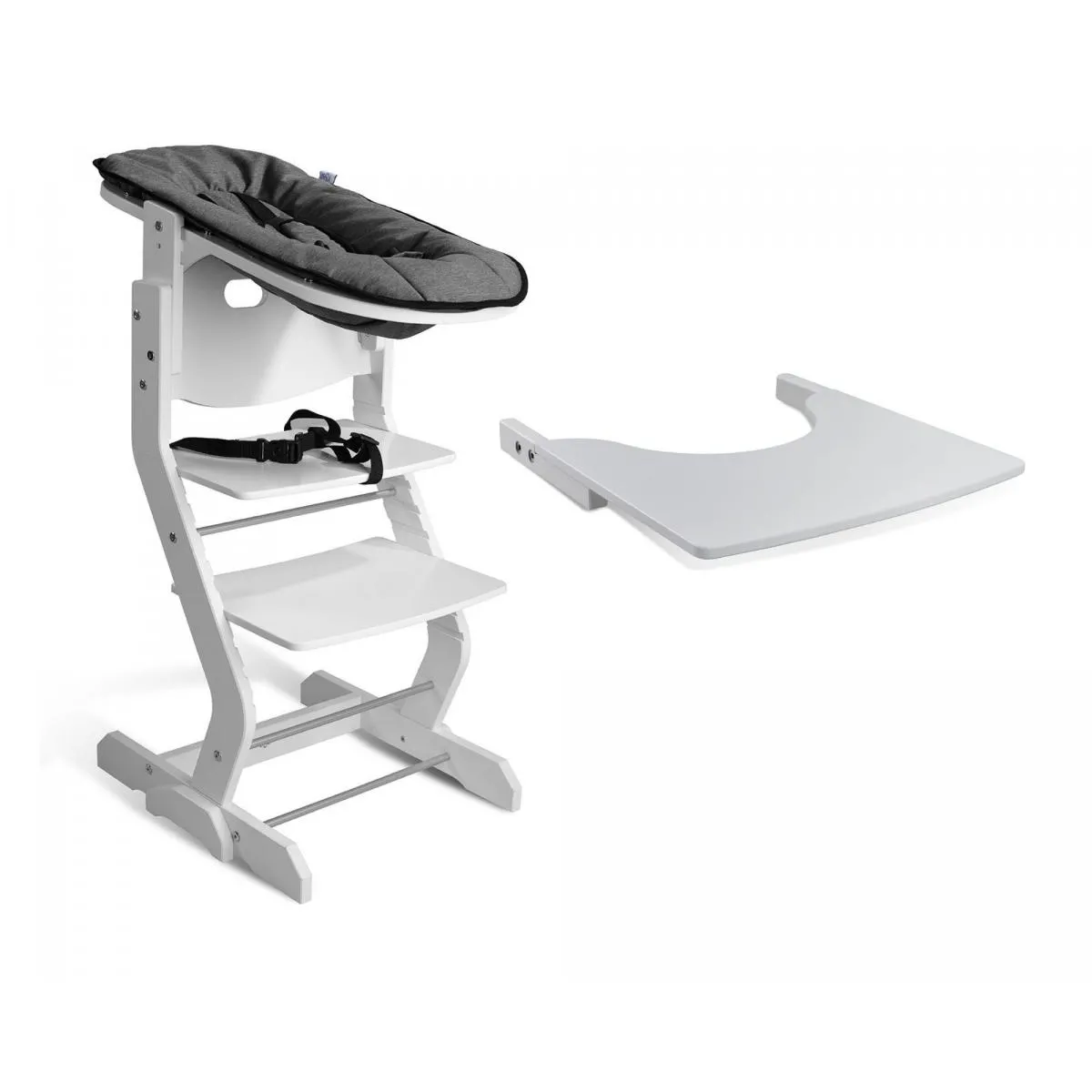 Tissi Chaise haute bébé avec plateau - Blanc