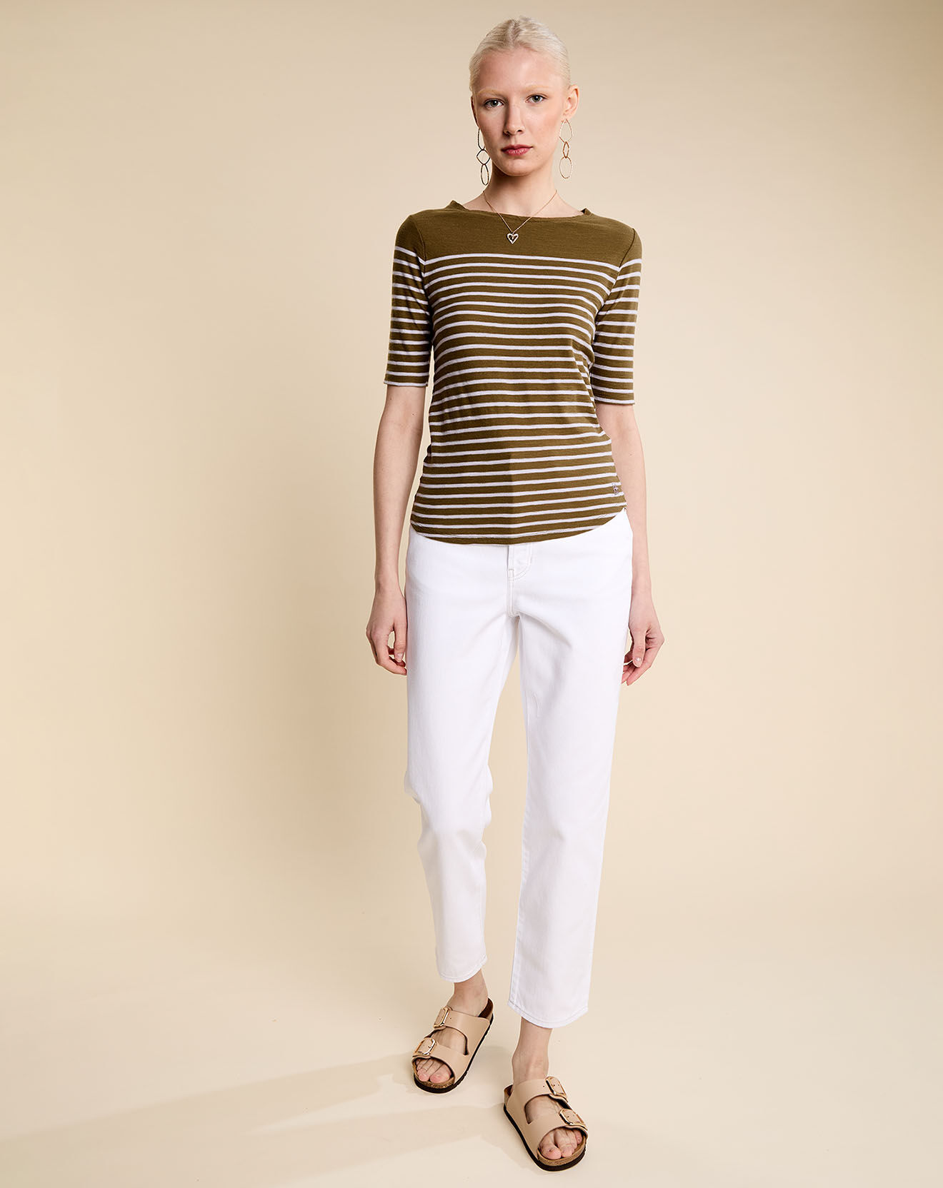 Bellerose Jean slim 100% Coton Bio Pam blanc