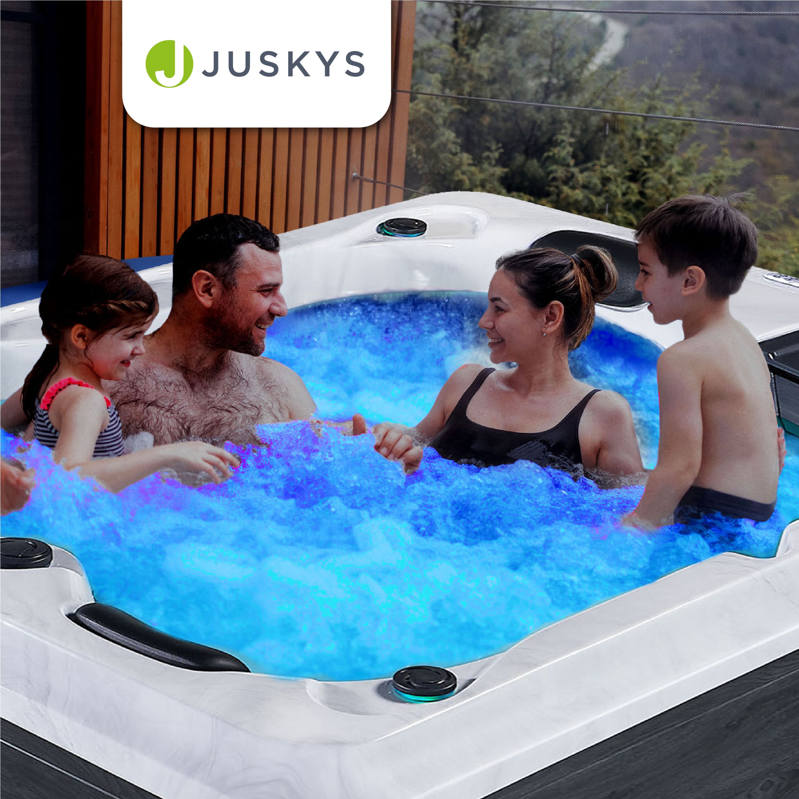 Artsauna Outdoor Whirlpool Oasis - Massagedüsen, LED Licht, Filter, Abdeckung & Heizung