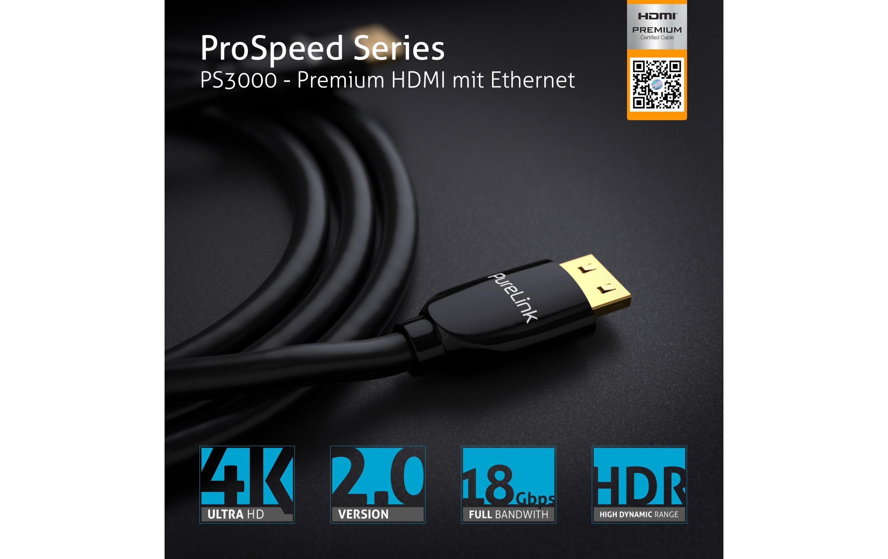 Kabel PS3000-030 HDMI - HDMI, 3 mHigh Speed HDMI mit Ethernet