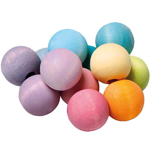 Grimm's babygrijpspeeltje kralen - pastel