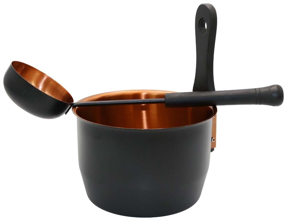 BADSTUESETT SAUNIA 4,5L RUSTFRITT STÅL SVART/KOBBER